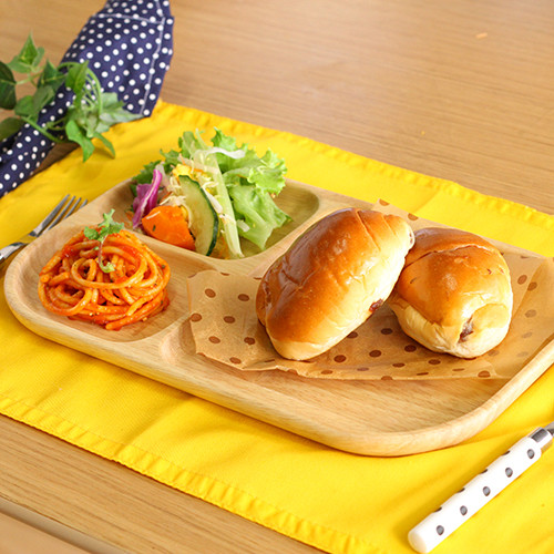 木製スクエアトレー 仕切り付き ボヌール 6セット 送料無料-3