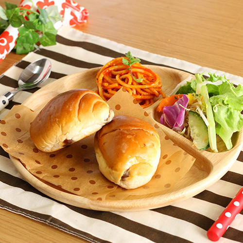 木製 ラウンドディッシュ 仕切り付き 6セット 送料無料-2