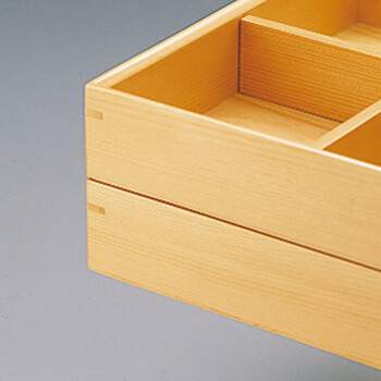 和食器 木和美 六ツ切弁当 身 蓋 仕切 セット 送料無料-1