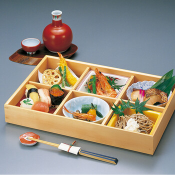 和食器 木和美 六ツ切弁当 身 蓋 仕切 セット 送料無料-2