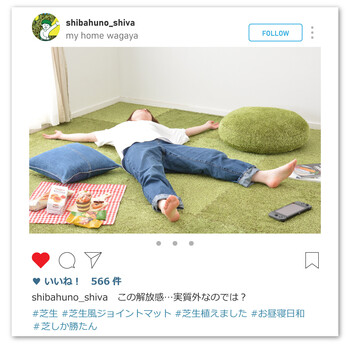 ふっくら贅沢な芝生風ジョイントマット シーヴァ 約60×60cm 9枚セット 送料無料-13