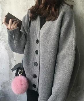 ゆったり ニットカーディガン ドロップショルダー アウター 送料無料 即日発送-2