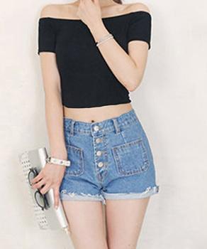 カットソー へそ出し トップス Tシャツ シンプル 送料無料 即日発送-2