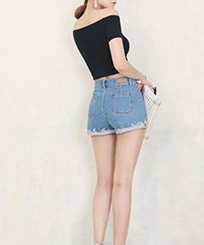 カットソー へそ出し トップス Tシャツ シンプル 送料無料 即日発送-4