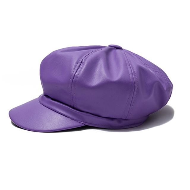 キャスケット 帽子 レディース フェイクレザー キャスケット 合皮 マドロスハット 送料無料 即日発送-9