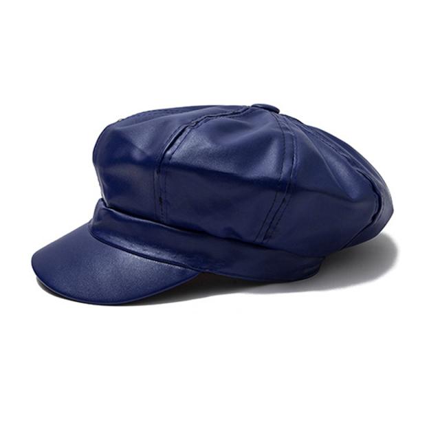 キャスケット 帽子 レディース フェイクレザー キャスケット 合皮 マドロスハット 送料無料 即日発送-6