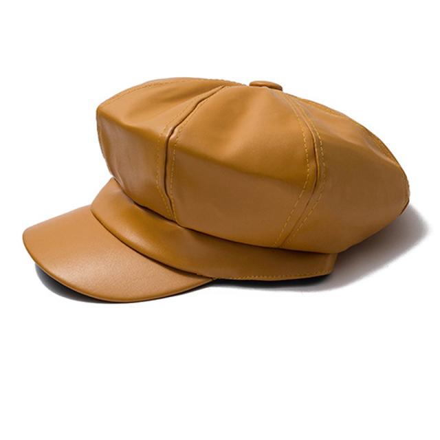 キャスケット 帽子 レディース フェイクレザー キャスケット 合皮 マドロスハット 送料無料 即日発送-8