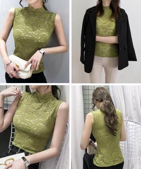 タンクトップ 総レース レディース インナー 花柄 セクシー トップス ハイネック エレガント 送料無料 即日発送-6