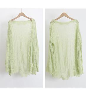 ロングリブカーデ 透け感 カーディガン 送料無料 即日発送-8