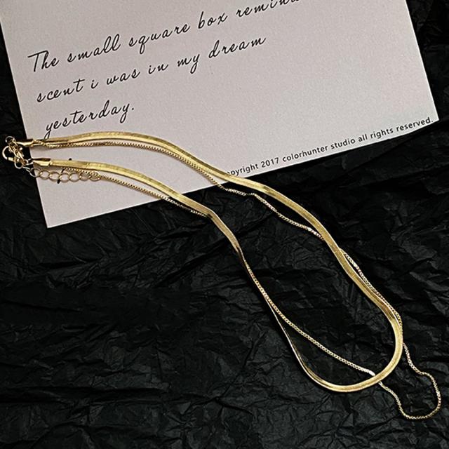 太幅 チョーカー チェーンネックレス 2連 送料無料 即日発送-9