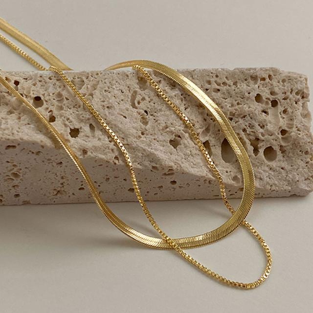 太幅 チョーカー チェーンネックレス 2連 送料無料 即日発送-5