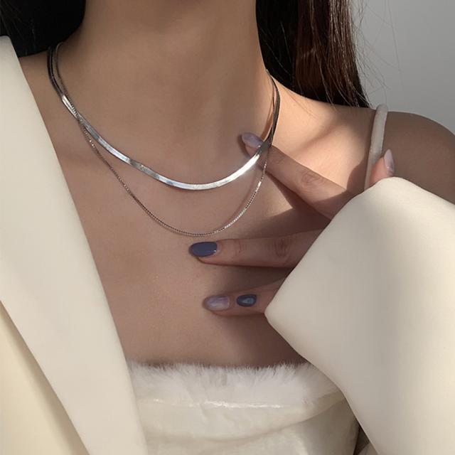 太幅 チョーカー チェーンネックレス 2連 送料無料 即日発送-6