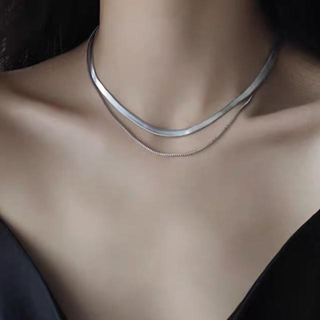 太幅 チョーカー チェーンネックレス 2連 送料無料 即日発送-7