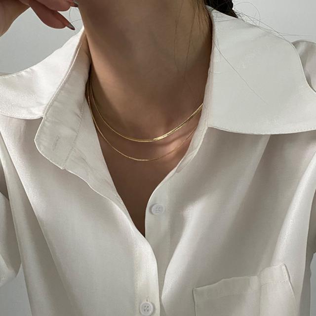 太幅 チョーカー チェーンネックレス 2連 送料無料 即日発送-8