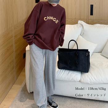 スウェット 裏起毛 英字ロゴ トレーナー 送料無料 即日発送-8