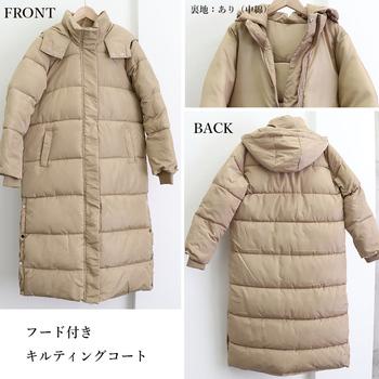 フード付きキルティングコート レディース 送料無料 即日発送-2