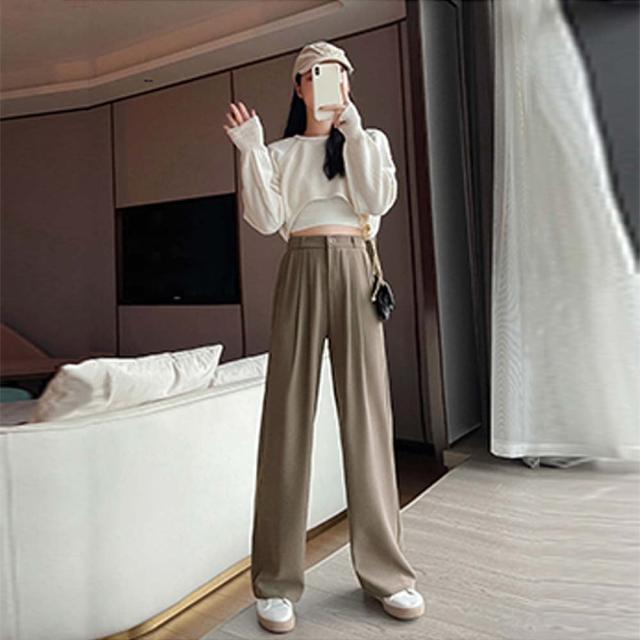 ワイドパンツ タック入り レディース 送料無料 即日発送-4