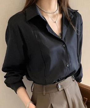 シャツブラウス 襟付き 長袖 レディース 送料無料 即日発送-2