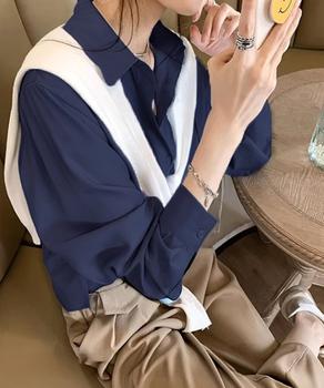 シャツブラウス 襟付き 長袖 レディース 送料無料 即日発送-6