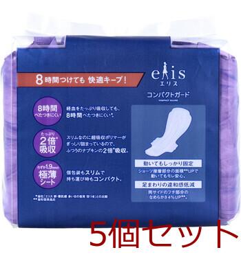 エリス コンパクトガード 特に多い夜用 羽つき 36cm 12コ入 5セット 送料無料-1