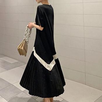 ワンピース ロング ワンピース レディース プリーツ切り替え 夏 マキシワンピース 半袖 Aライン 送料無料 即日発送-9