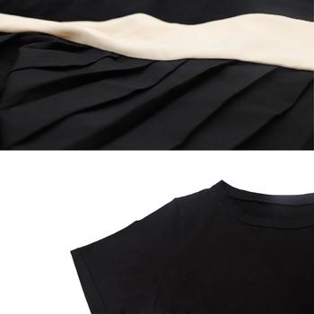 ワンピース ロング ワンピース レディース プリーツ切り替え 夏 マキシワンピース 半袖 Aライン 送料無料 即日発送-2