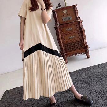 ワンピース ロング ワンピース レディース プリーツ切り替え 夏 マキシワンピース 半袖 Aライン 送料無料 即日発送-3