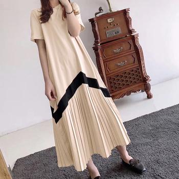 ワンピース ロング ワンピース レディース プリーツ切り替え 夏 マキシワンピース 半袖 Aライン 送料無料 即日発送-5