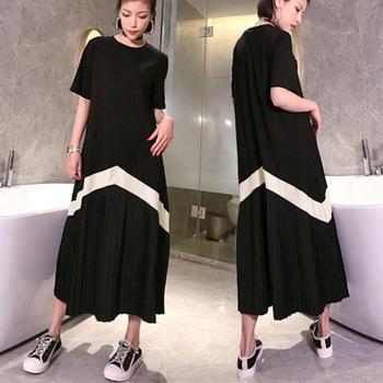 ワンピース ロング ワンピース レディース プリーツ切り替え 夏 マキシワンピース 半袖 Aライン 送料無料 即日発送-7