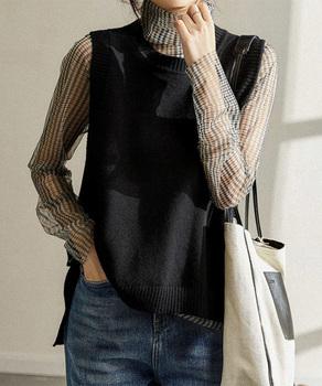 ニットベスト レディース 重ね着 上着 送料無料 即日発送-2