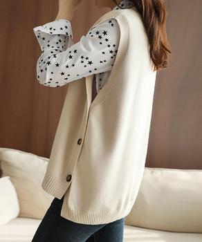 ニットベスト レディース 重ね着 上着 送料無料 即日発送-4