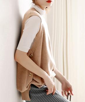 ニットベスト レディース 重ね着 上着 送料無料 即日発送-5