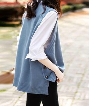 ニットベスト レディース 重ね着 上着 送料無料 即日発送-6