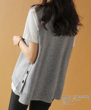 ニットベスト レディース 重ね着 上着 送料無料 即日発送-7