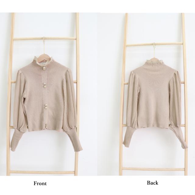 バルーン袖 リブニットトップス SK16393442-4095 送料無料 即日発送-2