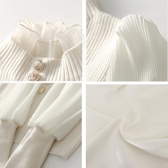 バルーン袖 リブニットトップス SK16393442-4095 送料無料 即日発送-3