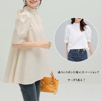 リボンタイブラウス レディース きれいめ 送料無料 即日発送-4