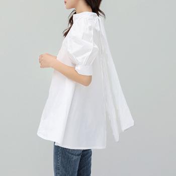 リボンタイブラウス レディース きれいめ 送料無料 即日発送-6