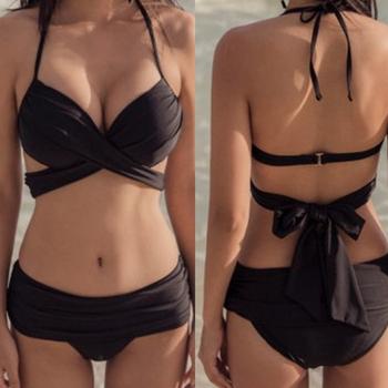 水着レディース ホルターネック上下セット 送料無料 即日発送-4