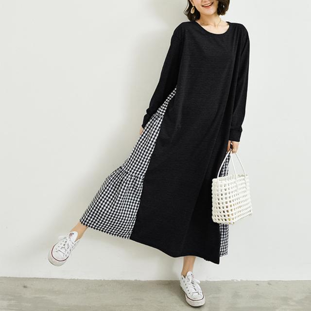 ワンピース ドッキングワンピース 長袖 春夏秋 送料無料 即日発送-4