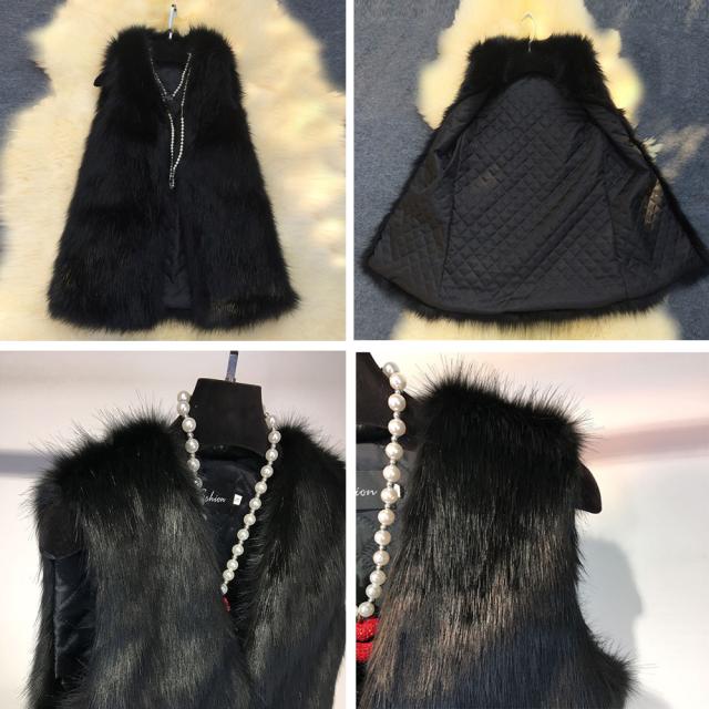 ファー ベスト レディース ジレ ファ チョッキ ベスト 前開き 毛皮 ベスト 秋冬 アウター 送料無料 即日発送-2