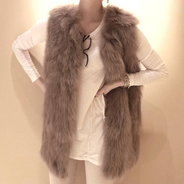 ファー ベスト レディース ジレ ファ チョッキ ベスト 前開き 毛皮 ベスト 秋冬 アウター 送料無料 即日発送-6
