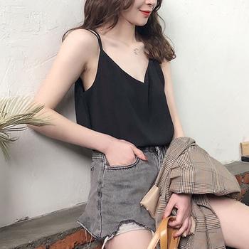 シフォン キャミソール バッククロス 夏 送料無料 即日発送-4