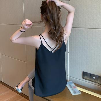 シフォン キャミソール バッククロス 夏 送料無料 即日発送-5