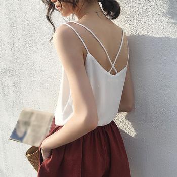 シフォン キャミソール バッククロス 夏 送料無料 即日発送-8