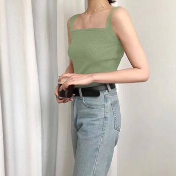 リブニット タンクトップ スクエアネック 送料無料 即日発送-9