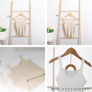 リブニット タンクトップ スクエアネック 送料無料 即日発送-2