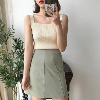 リブニット タンクトップ スクエアネック 送料無料 即日発送-5