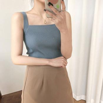 リブニット タンクトップ スクエアネック 送料無料 即日発送-7