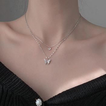 2連ネックレス 蝶々 ジュエリー 上品 送料無料 即日発送-9